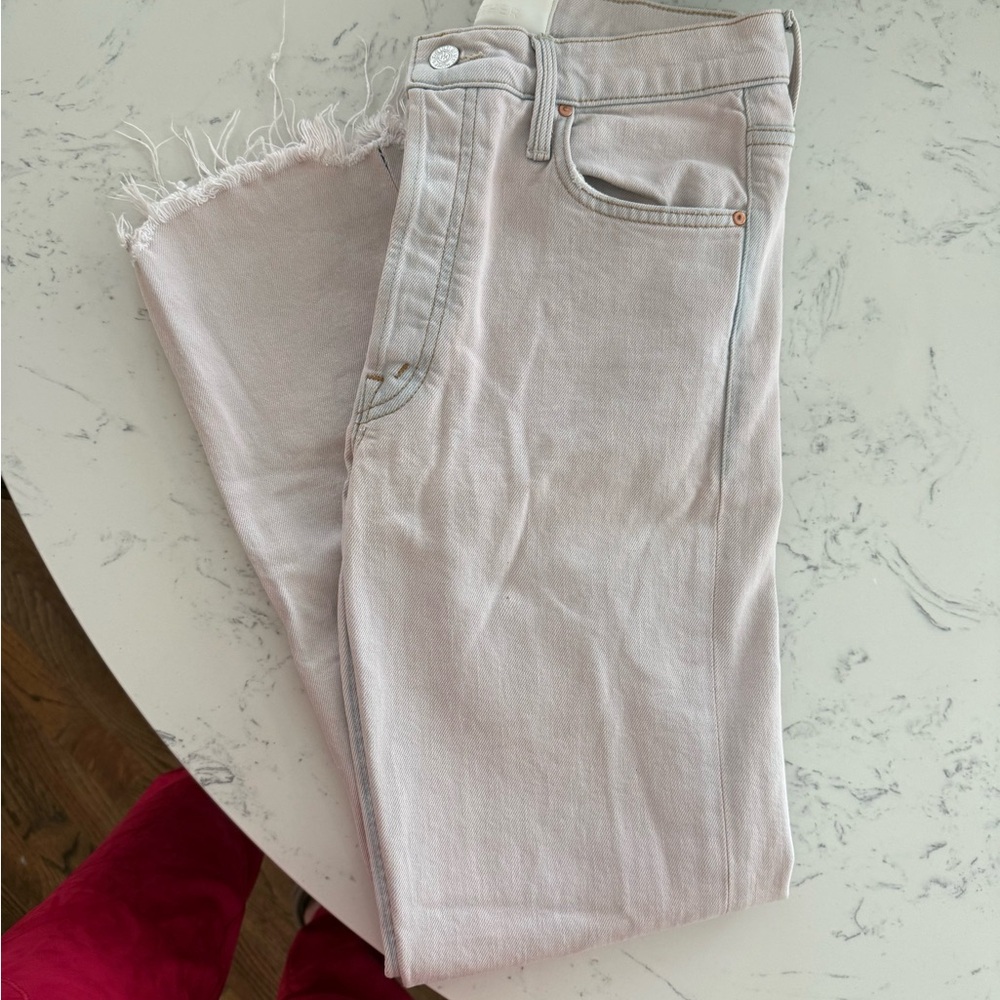 MOTHER Ankle Jeans in Soft Pink